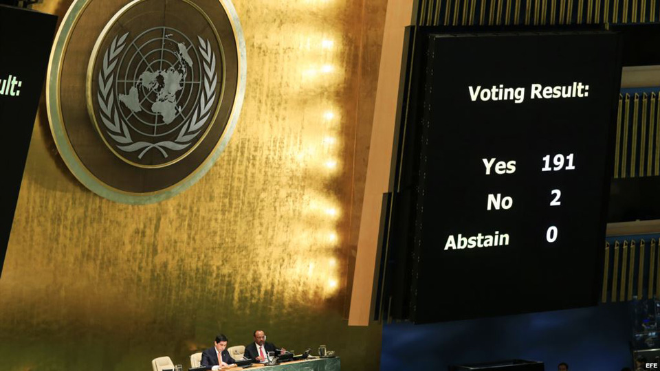 For 26th time, UN vote calls for end to U.S. blockade of Cuba