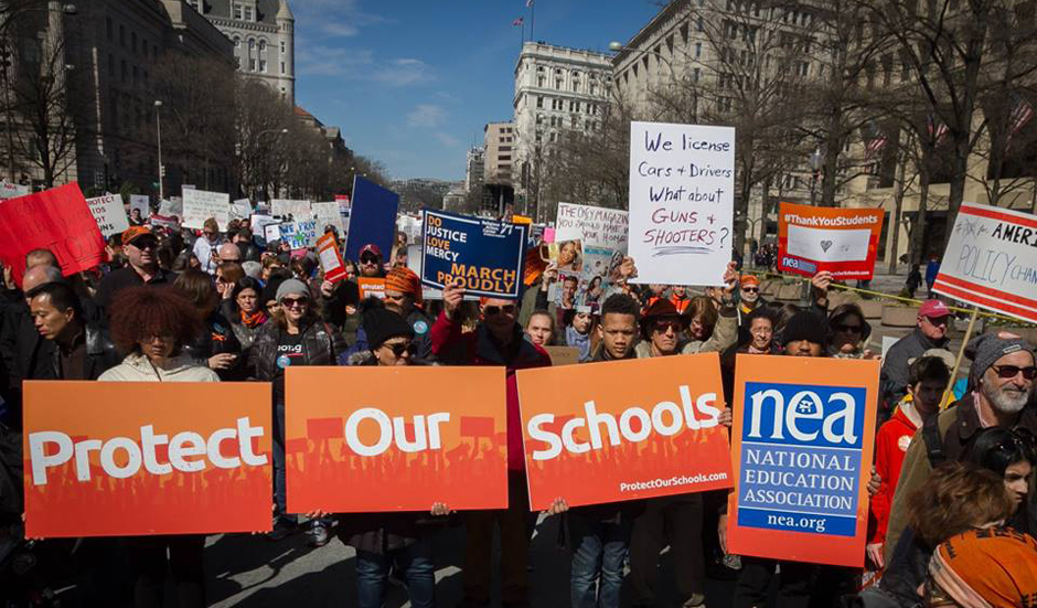 Teachers’ unions strongly back gun control campaign; most other unions silent