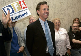 Peace candidate gives Lieberman strong challenge