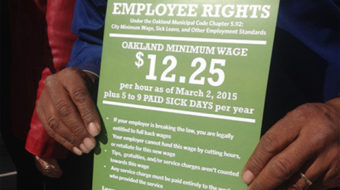 Oakland workers celebrate new minimum wage