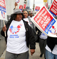 Greyhound workers rally for justice