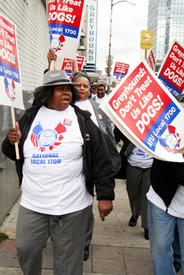 Greyhound workers rally for justice