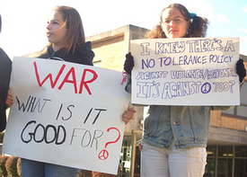 Antiwar high school students win victory: Supporters say Expel military recruiters, not students