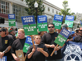 Good Jobs, Clean Air! Rally backs clean, safe ports plan