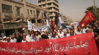 Communists march in Baghdad to mark 1958 revolution
