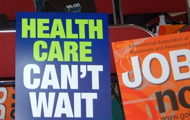 Senate health bill protested at labor convention