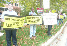 Health care rallies: ‘Big Insurance Makes Me Sick!’
