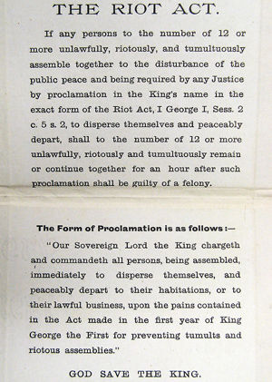 Today in history: reading the Riot Act for 300 years