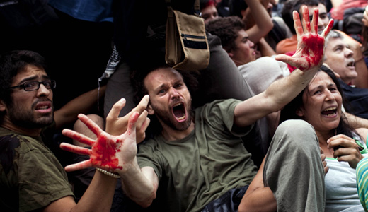 Police riot in Barcelona