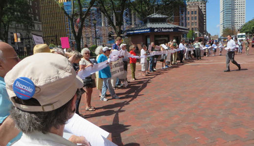 Demonstrators to Connecticut’s Sen. Blumenthal: Peace yes! War, no!