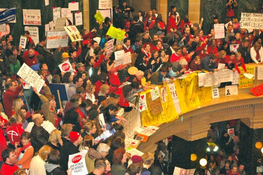 Video: “From Wisconsin to Washington, stand up for jobs, workers’ rights and peace”