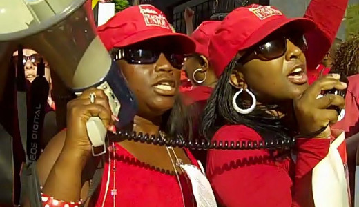 Thousands descend on City Hall to stop teacher layoffs