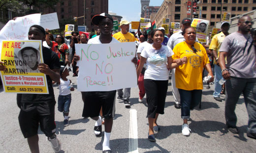 Baltimore and Philly marchers honor Trayvon Martin