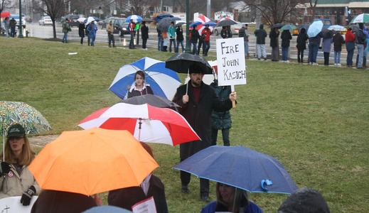 Across Ohio, thousands protest Kasich slash-and-burn plan