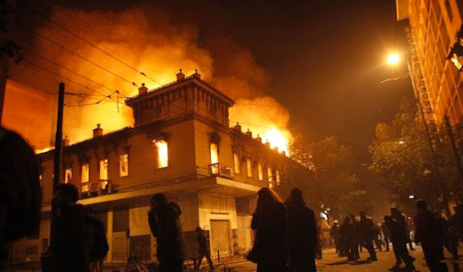 Athens burns after austerity approval