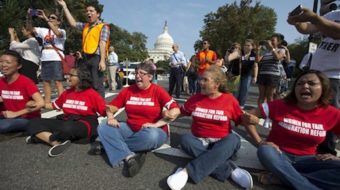 More than 100 women arrested protesting inaction on immigration
