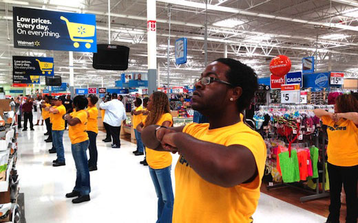 Video: Flash mob steps for justice at N.C. Walmart
