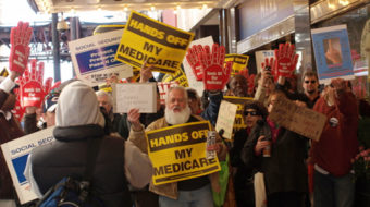 Chicago protesters swamp Ryan over Medicare attack