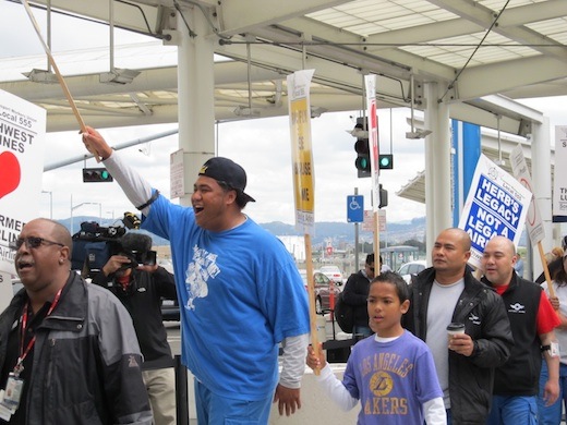 Southwest Airlines ground crews walk picket lines