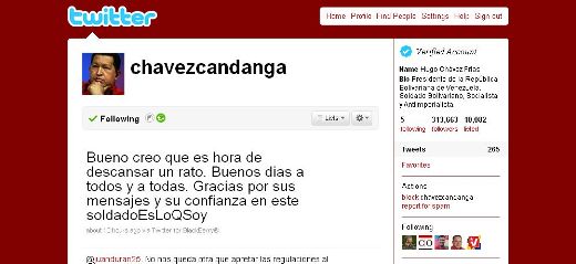 Venezuela’s Chavez tweets for the revolution