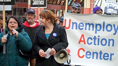 Unemployed rally in Chicago after elections