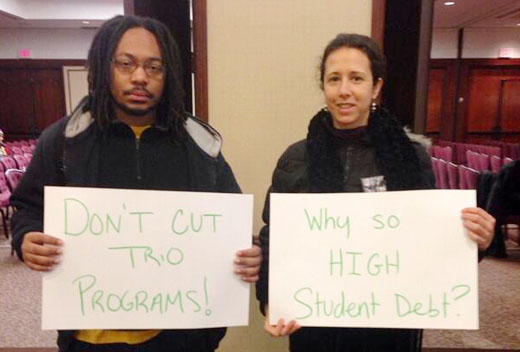 Despite snow, students lobby for #DebtFreeFuture