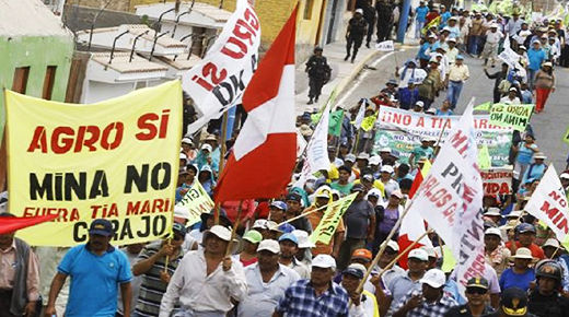 Protests against Peru’s Tia Maria Mine bolstered by international solidarity