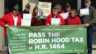 Nurses take to streets again to push ‘Robin Hood Tax’