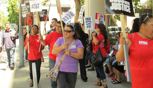 AT&T workers strike to protest unfair labor practices