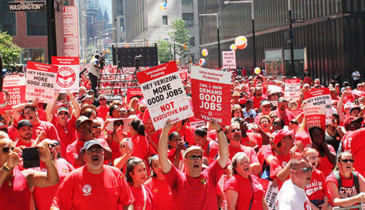 Verizon working families strike for better workplace