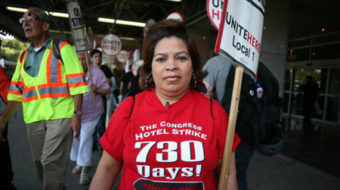 Congress Hotel strike ends, fight of hotel workers goes on