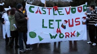 Locked out workers give traditional posada new twist