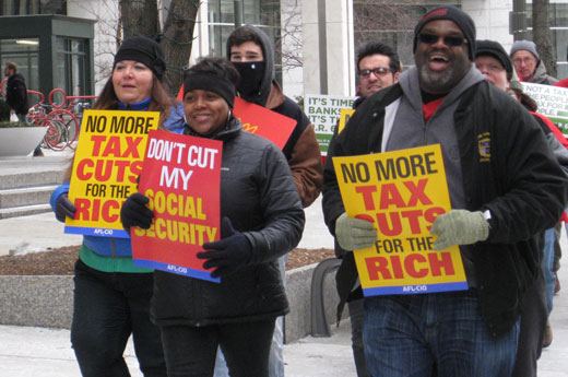 Demonstrators tell Wall Street: Pay your taxes