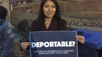 Rick Perry and Chris Christie interrupted in Iowa by Dreamers