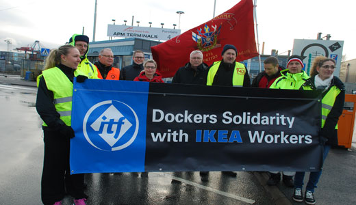 Port workers in 10 nations taking on IKEA
