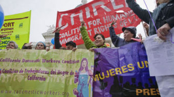 Domestic workers and their children march for rights