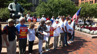 Ohioans “chain” Cleveland Public Square to protest Social Security cuts