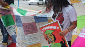 Undocumented youth, Latino voters protest Romney in Indiana