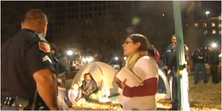 Occupy El Paso evicted from downtown plaza, seven arrested