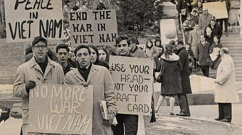 Today in history: Catholic pacifist David Miller burns his draft card