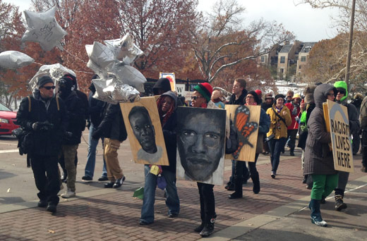 Street theatre a part of Ferguson area protests this week