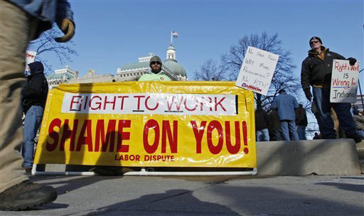 Indiana ‘right to work’ law headed for court showdown