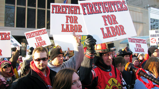 Romney opposes bargaining rights for fire fighters and police