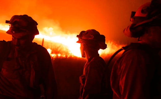 California landscape scorched as wildfires blaze on