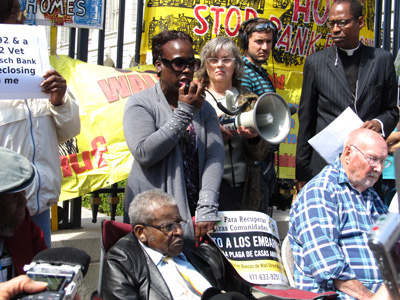 Rally demands banks stop foreclosing on veterans