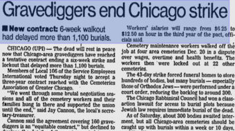 Today in labor history: Gravediggers’ strike ends