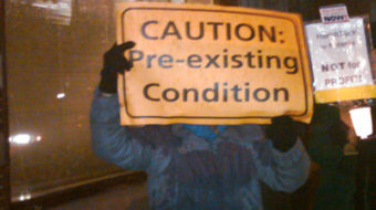 Demonstration calls on Schumer to stand firm on health care