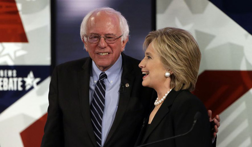 Hillary and Bernie eye a wall to keep out right wingers