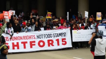 Protesters serve notice to McDonald’s shareholders: $15 and union