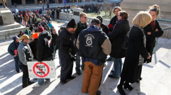 Indiana workers flood Capitol to stop “right-to-work” law